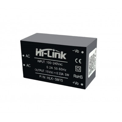 An HLK-5M15 Hi-Link 15V 5W AC to DC Power Supply Module