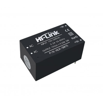 An HLK-5M15 Hi-Link 15V 5W AC to DC Power Supply Module