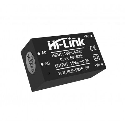 An HLK-PM15 Hi-Link 15V 3W AC to DC Power Supply Module