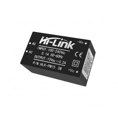 An HLK-PM15 Hi-Link 15V 3W AC to DC Power Supply Module