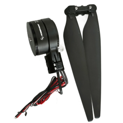 An Hobbywing XRotor X8 Motor and X8 3090 or 3011 Folding Propeller Combo Kit CW