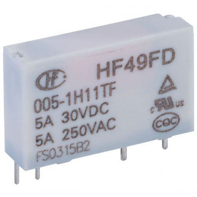 An Hongfa 5V 5A DC HF49FD/005-1H11TF 4 Pin SPST Miniature Power Relay