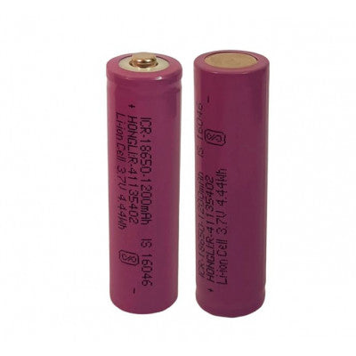 An HONGLI 3.7V 1200mah 4.44Wh ICR-18650 Li-ion Cell Rechargeable Battery