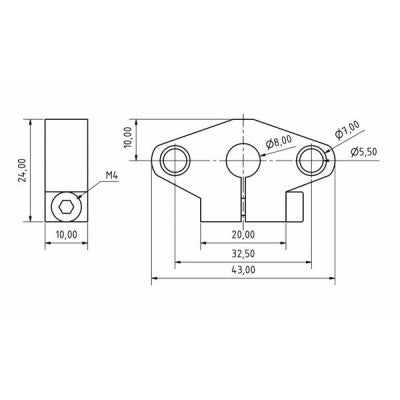 An Horizontal Shaft Support - SHF8 for 3D Printers