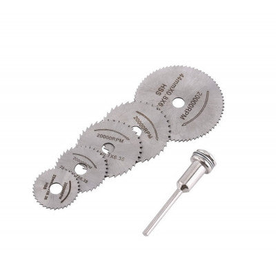 An HSS Mini Circular Saw blades 6 Pieces Set for Wood Aluminum Cutting Disc