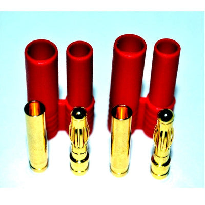 An HXT 4mm Gold Connector with Protector