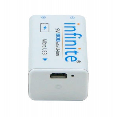 An Infinite ENVIE 9V 800mAh Li-ion Micro USB Rechargeable Battery