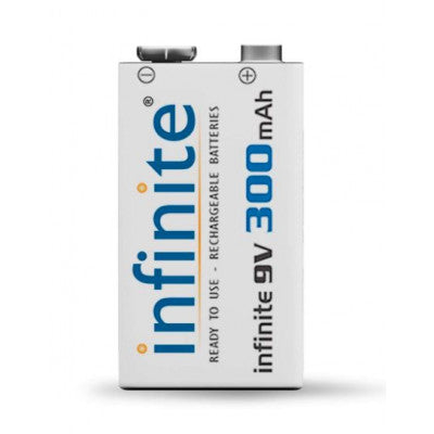 An Infinite ENVIE 9V 300mAh Ni-Mh Capacity Ready to Use Rechargeable Battery