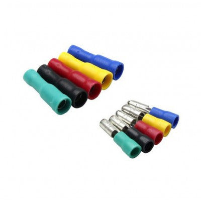 An Insulated 5 Colour Wire Crimp Terminal Male-Female Connector Pair Kit - 100 Pairs