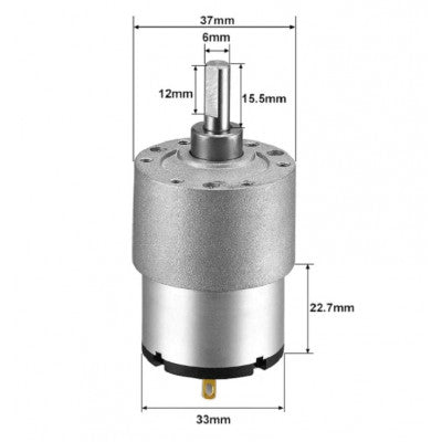 An JGB37-520 DC12V 320RPM/MIN Miniature Forward and Reverse Brushed DC Speed Reducer Motor