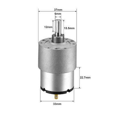 An JGB37-520 DC12V 60RPM/MIN Miniature Forward and Reverse Brushed DC Speed Reducer Motor