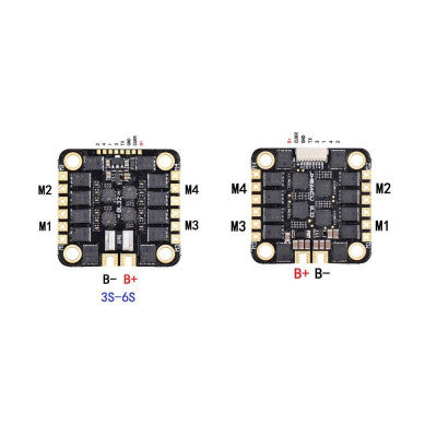 An JHEMCU BLHeli_32- 55A 4IN1 3-6S ESC