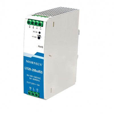 An LI120-20B12R2S Mornsun SMPS - 12V 10A 120W AC/DC DIN Rail Power Supply