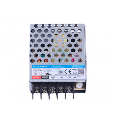 An LM15-23B05 Mornsun SMPS - 5V 3A - 15W AC/DC Enclosed Switching Single Output Power Supply