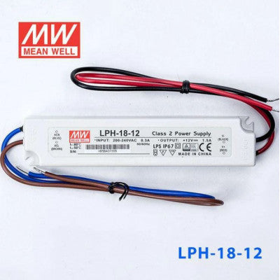 An LPH-18-12 Mean Well SMPS - 12V 1.5A 18W Waterproof LED Power Supply