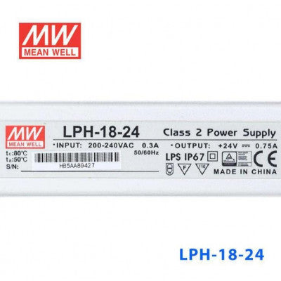 An LPH-18-24 Mean Well SMPS - 24V 0.75A 18W Waterproof LED Power Supply