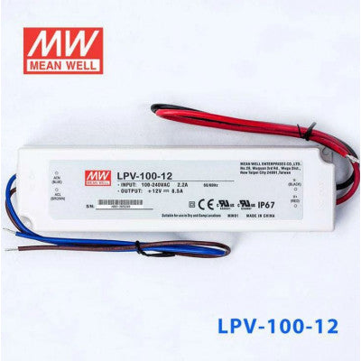 An LPV-100-12 Mean Well SMPS - 12V 8.5A 102W Waterproof LED Power Supply
