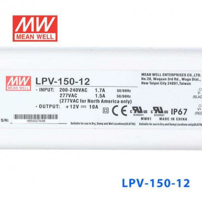 An LPV-150-12 Mean Well SMPS - 12V 10A 120W Waterproof LED Power Supply