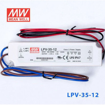 An LPV-35-12 Mean Well SMPS - 12V 3A 36W Waterproof LED Power Supply