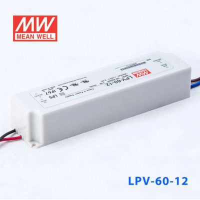 An LPV-60-12 Mean Well SMPS - 12V 5A 60W Waterproof LED Power Supply