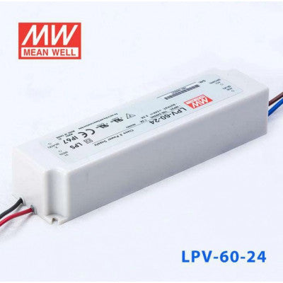 An LPV-60-24 Mean Well SMPS - 24V 2.5A 60W Waterproof LED Power Supply