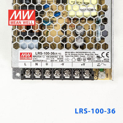 An LRS-100-36 Mean Well SMPS - 36V 2.2A - 100.8W Metal Power Supply