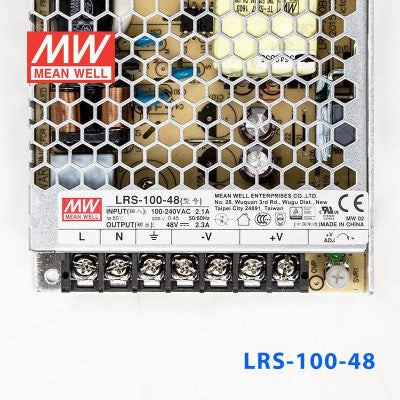 An LRS-100-48 Mean Well SMPS - 48V 2.3A - 110.4W Metal Power Supply