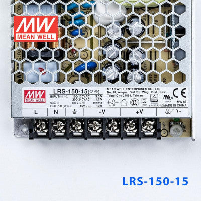 An LRS-150-15 Mean Well SMPS - 15V 10A - 150W Metal Power Supply
