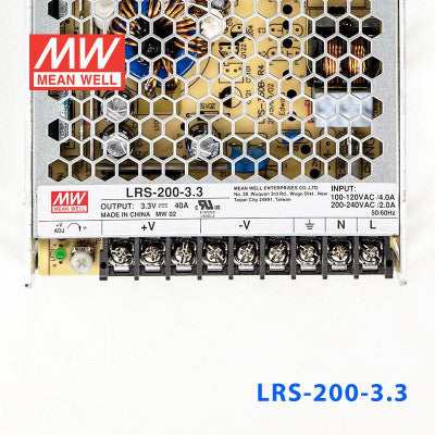 An LRS-200-3.3 Mean Well SMPS - 3.3V 40A - 132W Metal Power Supply