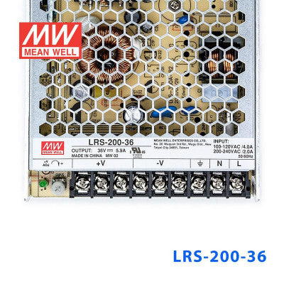 An LRS-200-36 Mean Well SMPS - 36V 5.9A - 212.4W Metal Power Supply