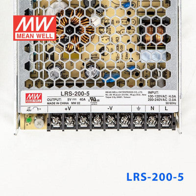 An LRS-200-5 Mean Well SMPS - 5V 40A - 200W Metal Power Supply
