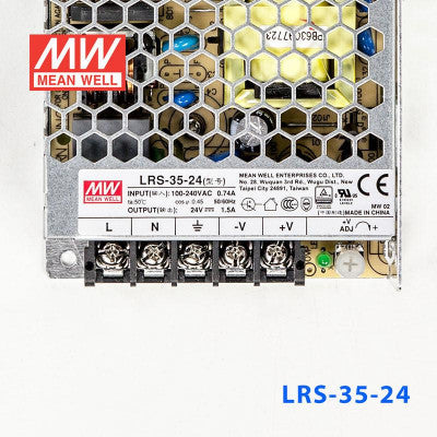 An LRS-35-24 Mean Well SMPS - 24V 1.2A - 36W Metal Power Supply