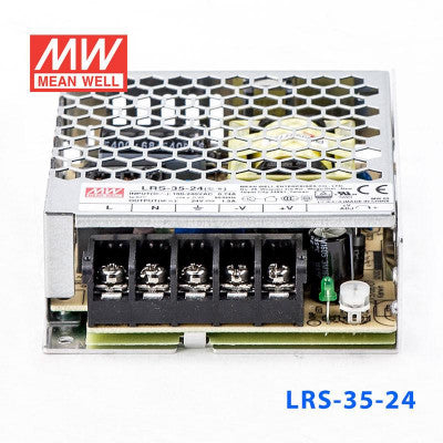 An LRS-35-24 Mean Well SMPS - 24V 1.2A - 36W Metal Power Supply