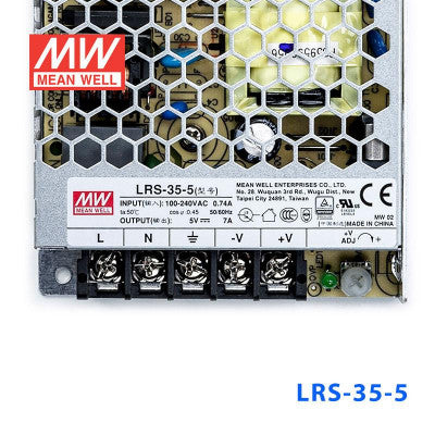 An LRS-35-5 Mean Well SMPS - 5V 7A - 35W Metal Power Supply