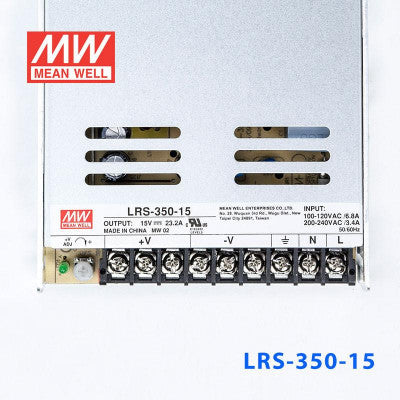 An LRS-350-15 Mean Well SMPS - 15V 23.2A - 348W Metal Power Supply