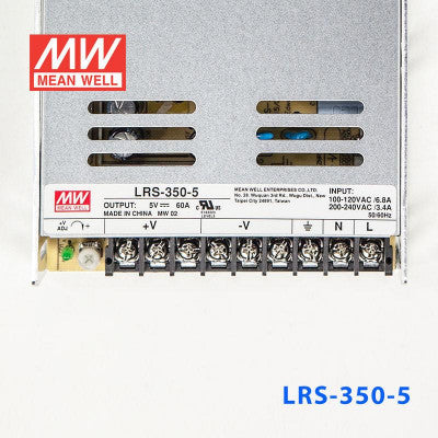 An LRS-350-5 Mean Well SMPS - 5V 60A - 300W Metal Power Supply