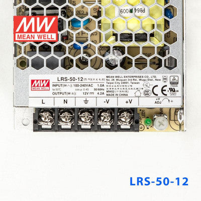An LRS-50-12 Mean Well SMPS - 12V 4.2A - 50.4W Metal Power Supply