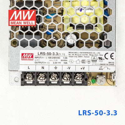 An LRS-50-3.3 Mean Well SMPS - 3.3V 10A - 33W Metal Power Supply