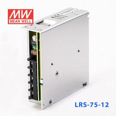 An LRS-75-12 Mean Well SMPS - 12V 6A - 72W Metal Power Supply