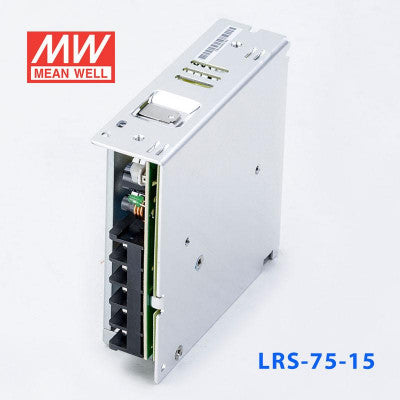 An LRS-75-15 Mean Well SMPS - 15V 5A - 75W Metal Power Supply