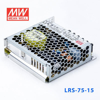 An LRS-75-15 Mean Well SMPS - 15V 5A - 75W Metal Power Supply