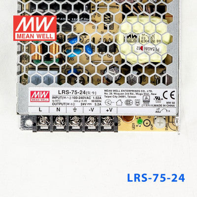 An LRS-75-24 Mean Well SMPS - 24V 3.2A - 76.8W Metal Power Supply