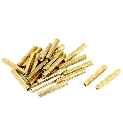 An M3 X 30mm Female to Female Brass Hex Threaded Pillar Standoff Spacer - 2 Pieces Pack