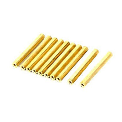 An M3 X 35mm Female to Female Brass Hex Threaded Pillar Standoff Spacer - 2 Pieces pack