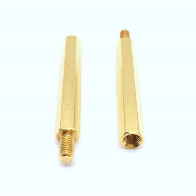 An M3 X 35mm Male to Female Brass Hex Threaded Pillar Standoff Spacer - 2 Pieces Pack