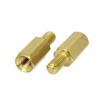 An M3 X 5mm Male-Female Brass Hex Threaded Pillar Standoff Spacer - 10 Pieces Pack