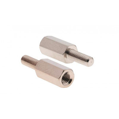 An M3x10mm Male to Female Nickel Plated Brass Hex Standoff Spacer - 5 Pieces pack