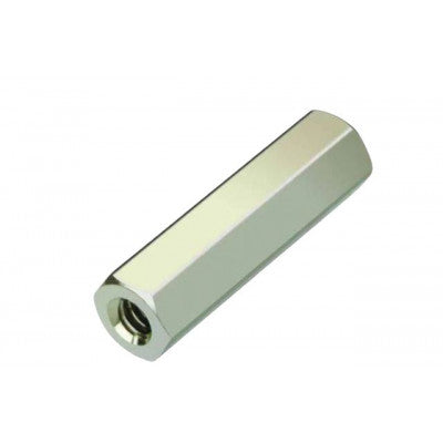 An M3x15mm Female to Female Nickel Plated Brass Hex Standoff Spacer - 5 Pieces pack