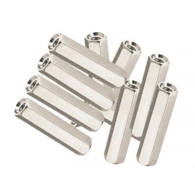 An M3x20mm Female to Female Nickel Plated Brass Hex Standoff Spacer - 5 Pieces pack