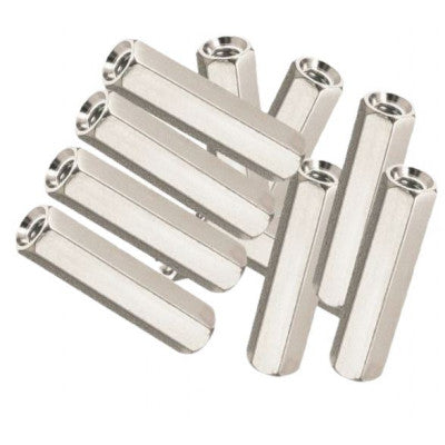 An M3x25mm Female to Female Nickel Plated Brass Hex Standoff Spacer - 5 Pieces pack